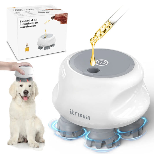 Pet Massager for Dogs and Cats, Cordless Scalp Massager Hair Growth, 10 Body Massage Replaced Head, Gifts for Mom, Dad and Friends